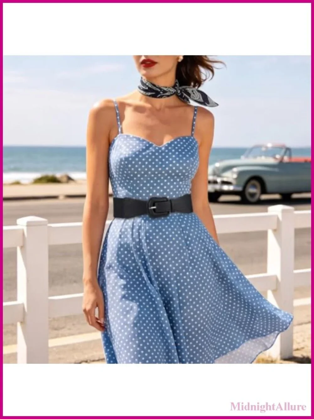 Women's Wide Elastic Stretch Dress Belt with Interlock Leather Buckle